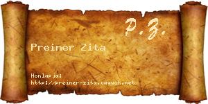 Preiner Zita névjegykártya